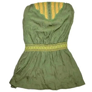 Love culture tube top tunic mini dress olive size medium Fairy NWT